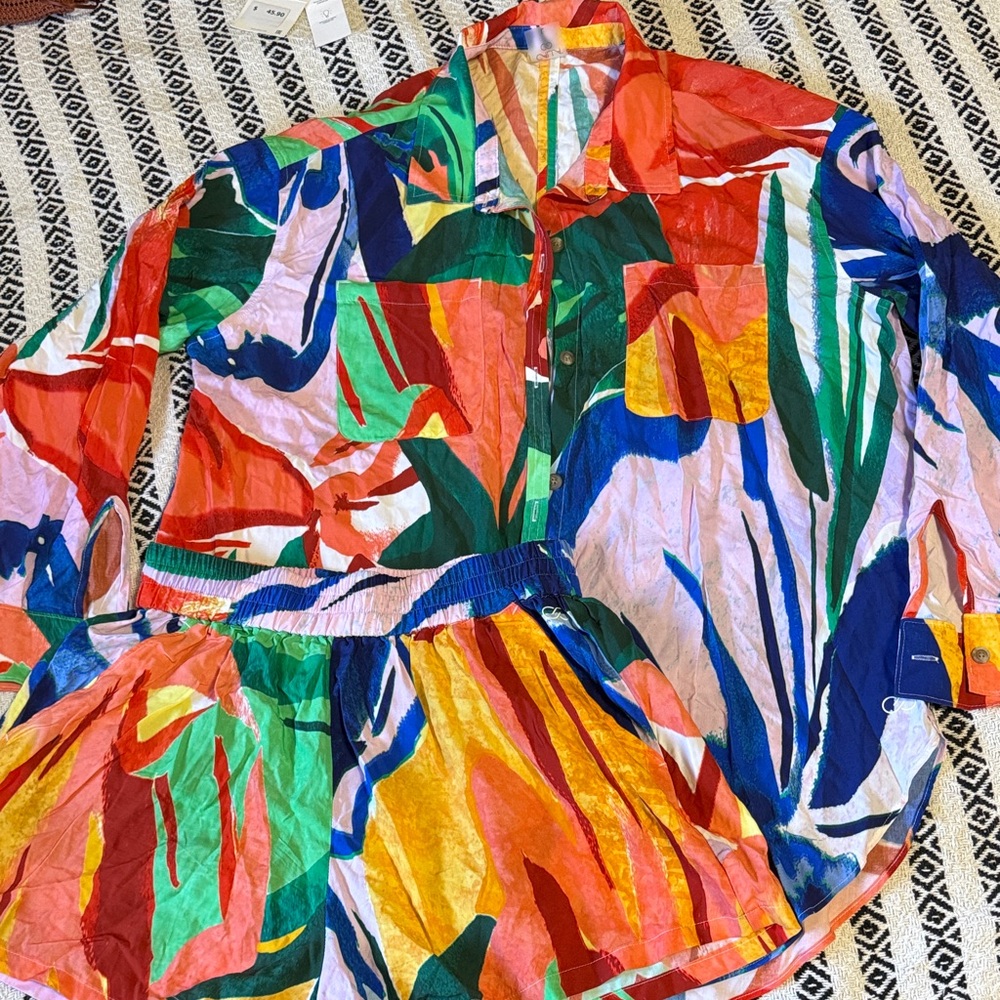CALIA by Carrie Underwood Multicolor Swim Coverup